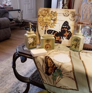 Shower curtain and matching bath accessories